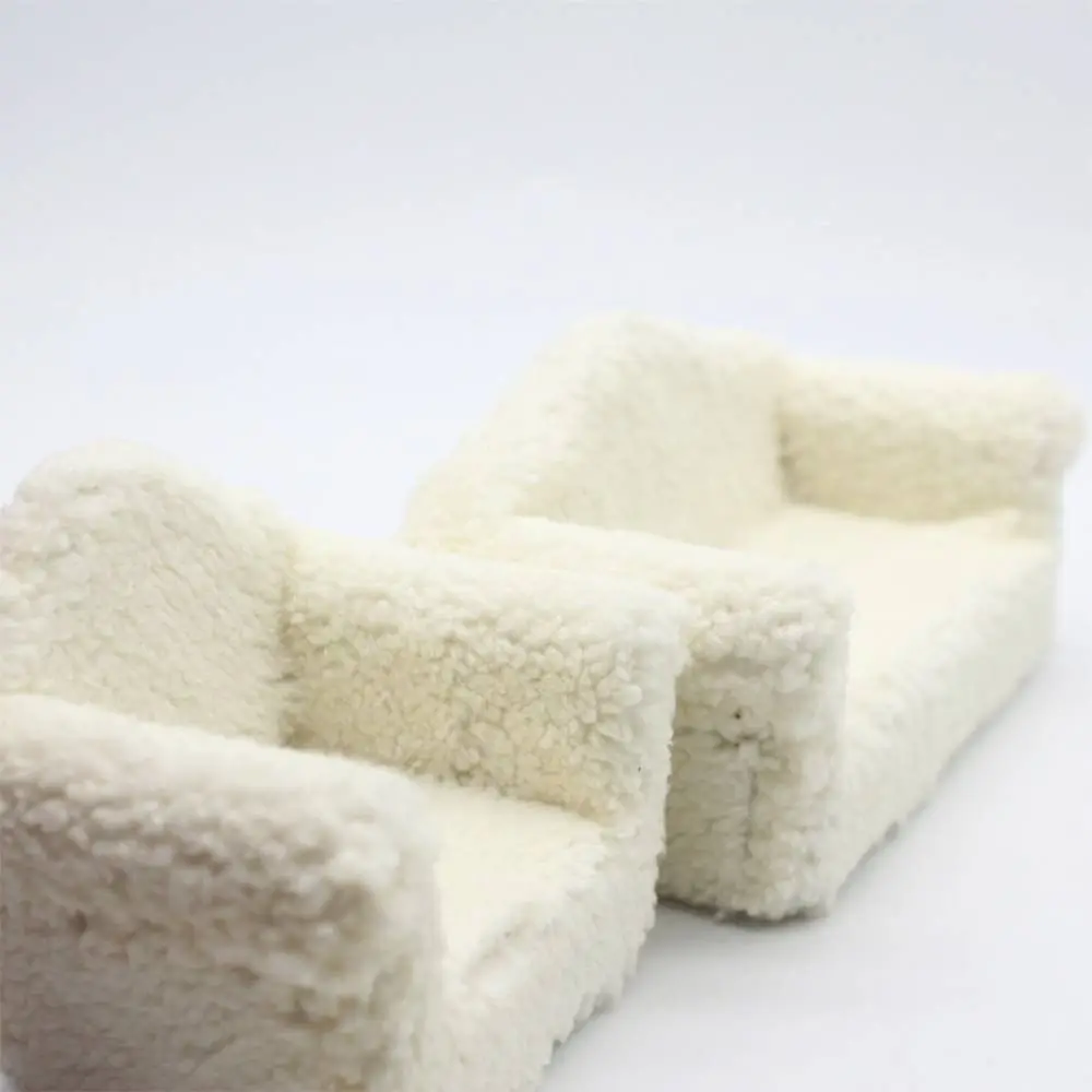 1:12 1:6 Dollhouse Sofa White Scene Model Dollhouse Accessories Sand Table Furniture Doll House Furniture Model