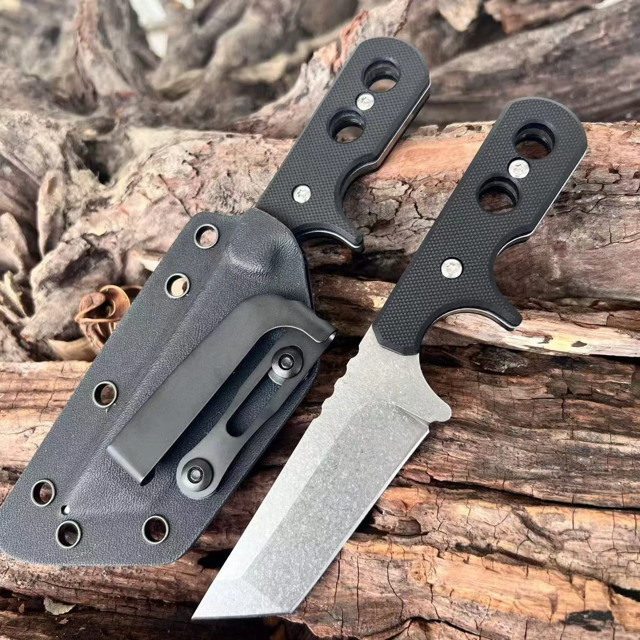 

With K Sheath Wilderness Self-Defense Survival Tactical Outdoor Camping High Hardness Mini TAC Every Day Carry Fixed Blade Knife