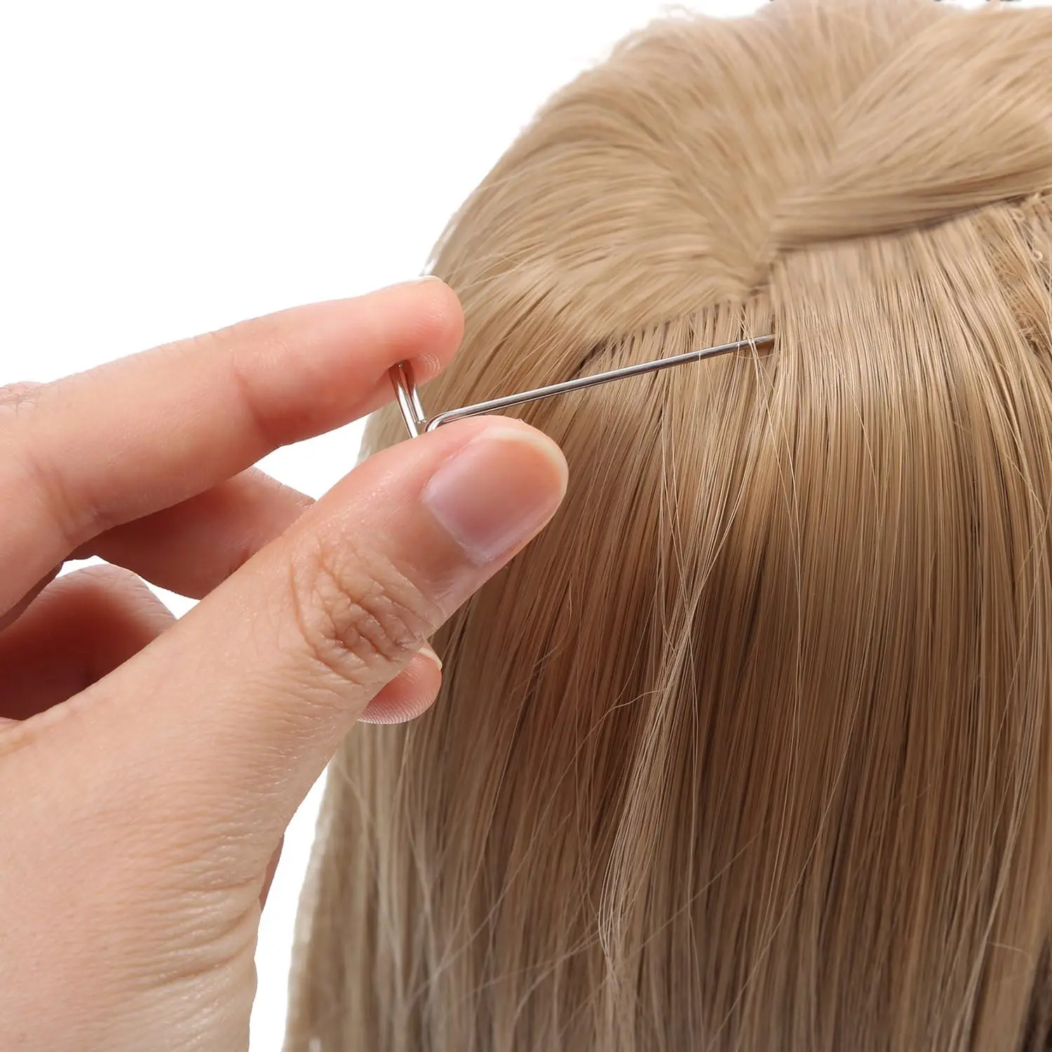 Needle & Thread for Hair Extensions Hair Weave Sewing Threads with CT Shape Curved Upholstery Needles for Hair Extensions,Making