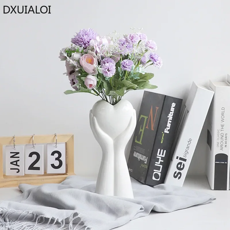 

Nordic style Ceramic vase art Home decoration accessories Modern hydroponic flower arrangement Valentine's Day gift DXUIALOI