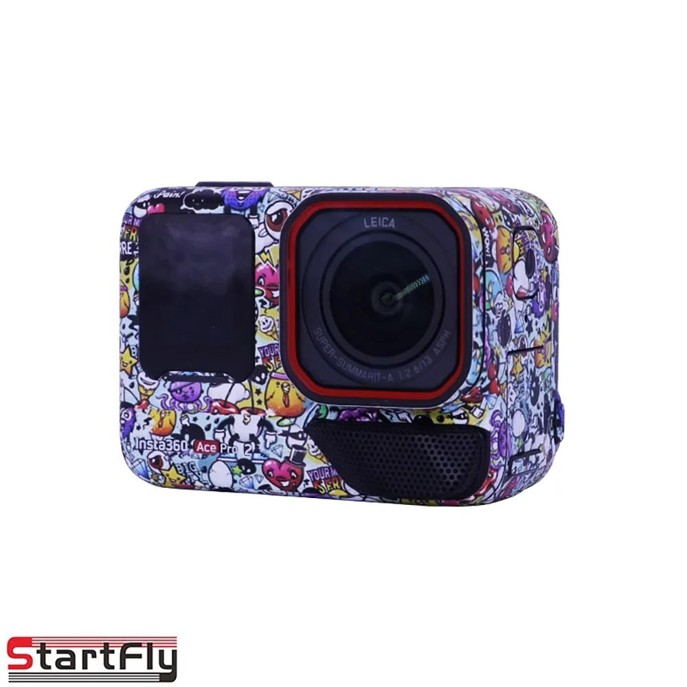 مناسبة لـ Insta 360 ace pro2 ملصق كرتوني أنيمي شخصي مقاوم للخدش مموه لتغيير الألوان