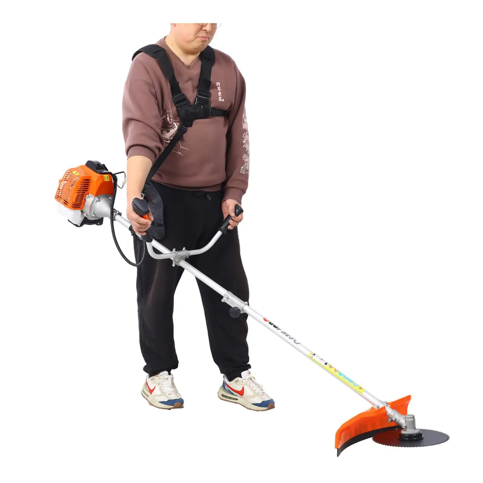 

Многофункциональный бензиновый кусторез, двигатель 52 куб.см с алюминиевой ручкой и резиновым ремешком для обслуживания собственности