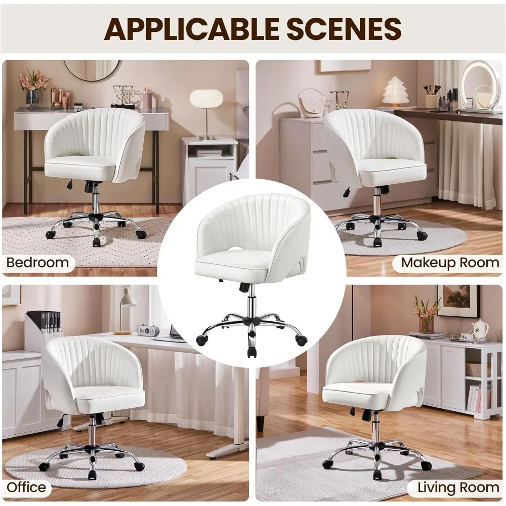كرسي مكتب حديث من الجلد الصناعي، كرسي مكتب دوار مع ظهر معنقدة لدراسة المكاتب المنزلية