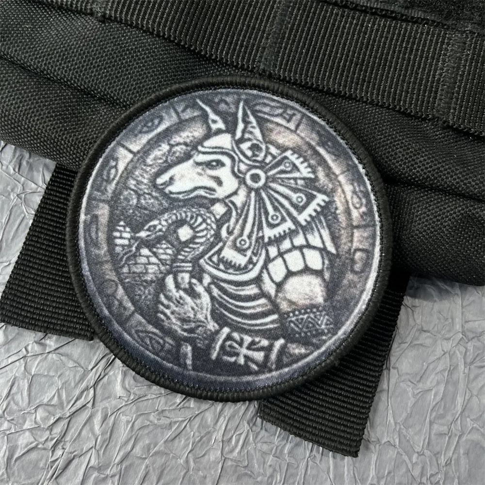 

Egyptian Anubis Printing Patch on Clothes Tactical Backpack Military Patch Hook and Loop Patches Morale Badges