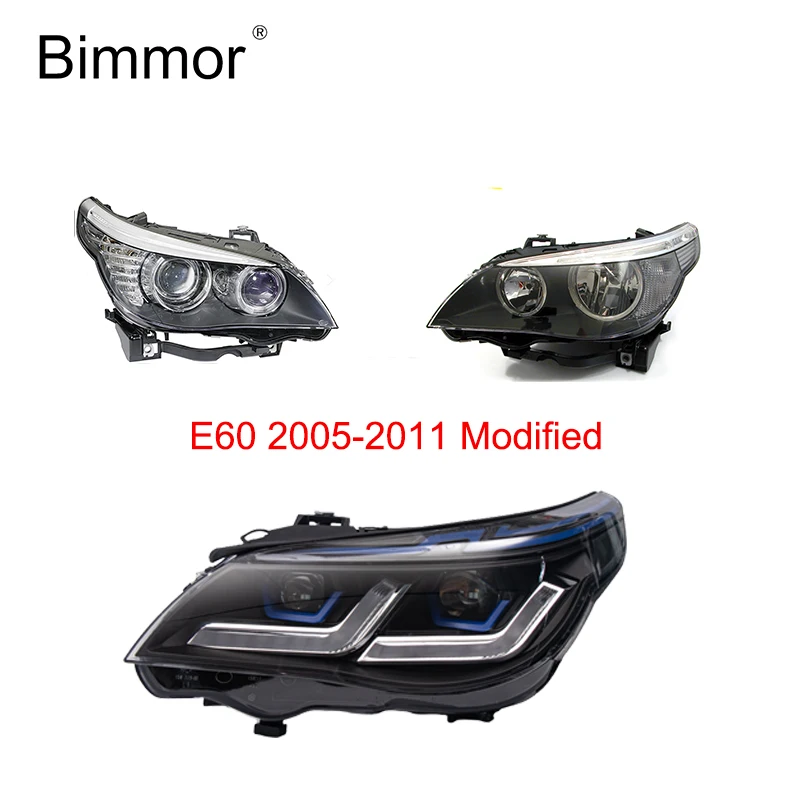 BIMMOR Modified Headlights for BMW E60 5 Series Headlight Halogen Xenon 11-15 Upgraded Into Full LED Headlamp Custom Factory