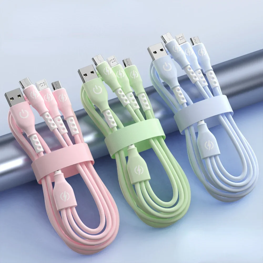 3 in 1 USB-Kabel 5a Schnelllade-USB-C-Kabel für iPhone 14 13 12 Pro Max Xiaomi 12 11 Huawei Samsung Handy-Ladekabel