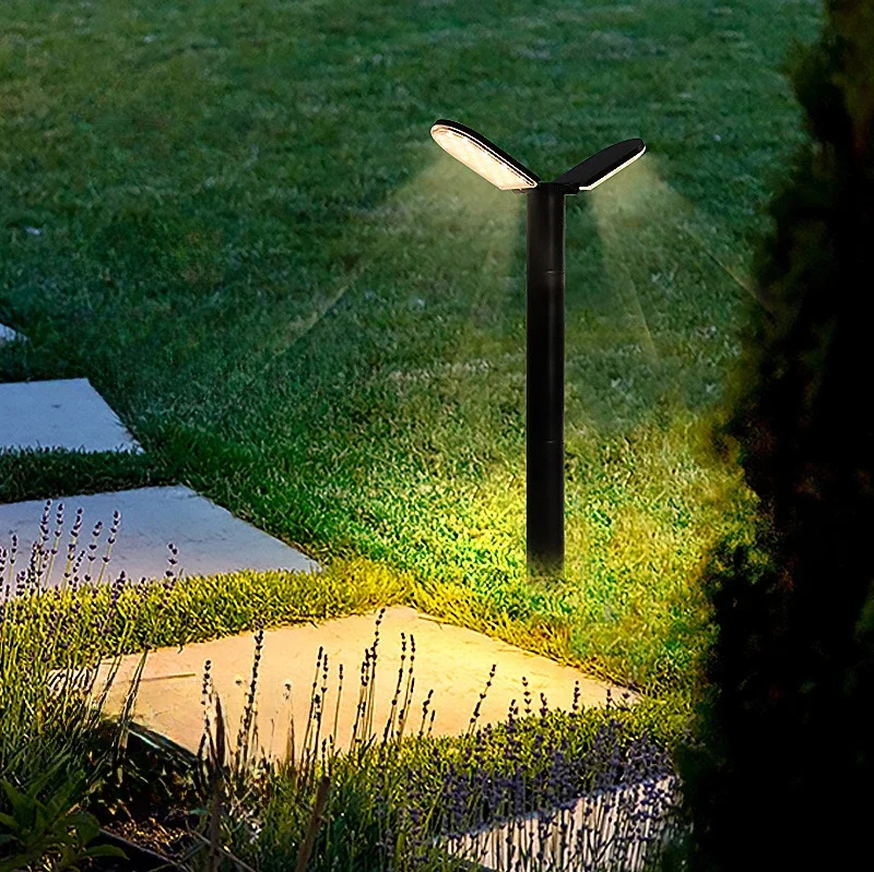 Solar Powered luzes ao ar livre, ligar automaticamente no escuro, decorar estradas do parque e luminárias, moderno