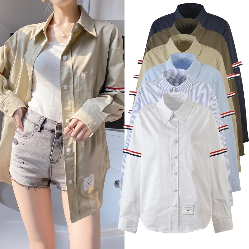 

Высококачественная версия Long Sve Ox Cotton Jaet Sli Мужская и женская свободная верхняя одежда с четырьмя полосками на руку