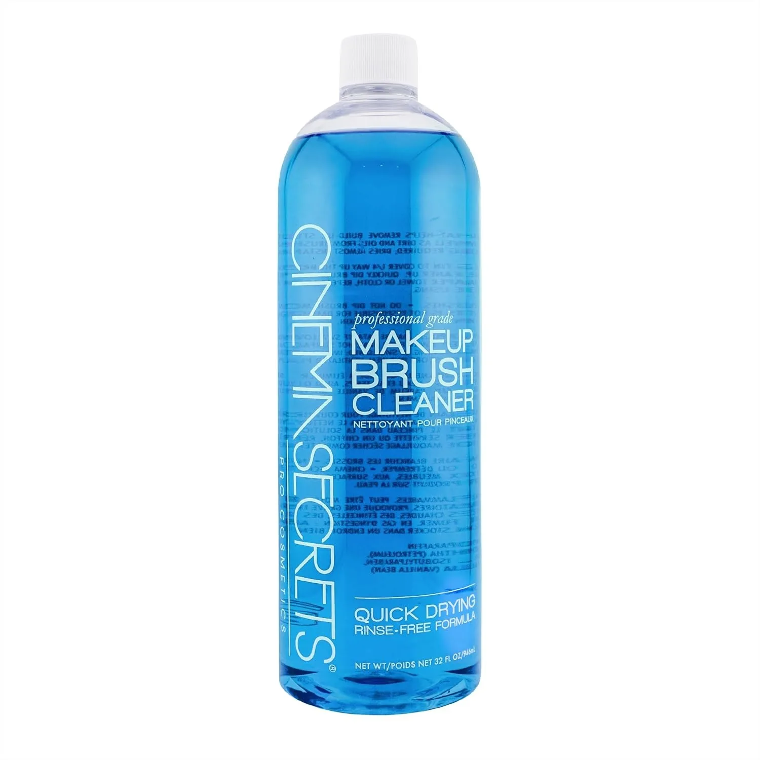 

Professional Makeup Brush Cleaner Solution - Quick-Drying, Rinse-Free Formula for Removing Waterproof Makeup - Blue Vanilla
