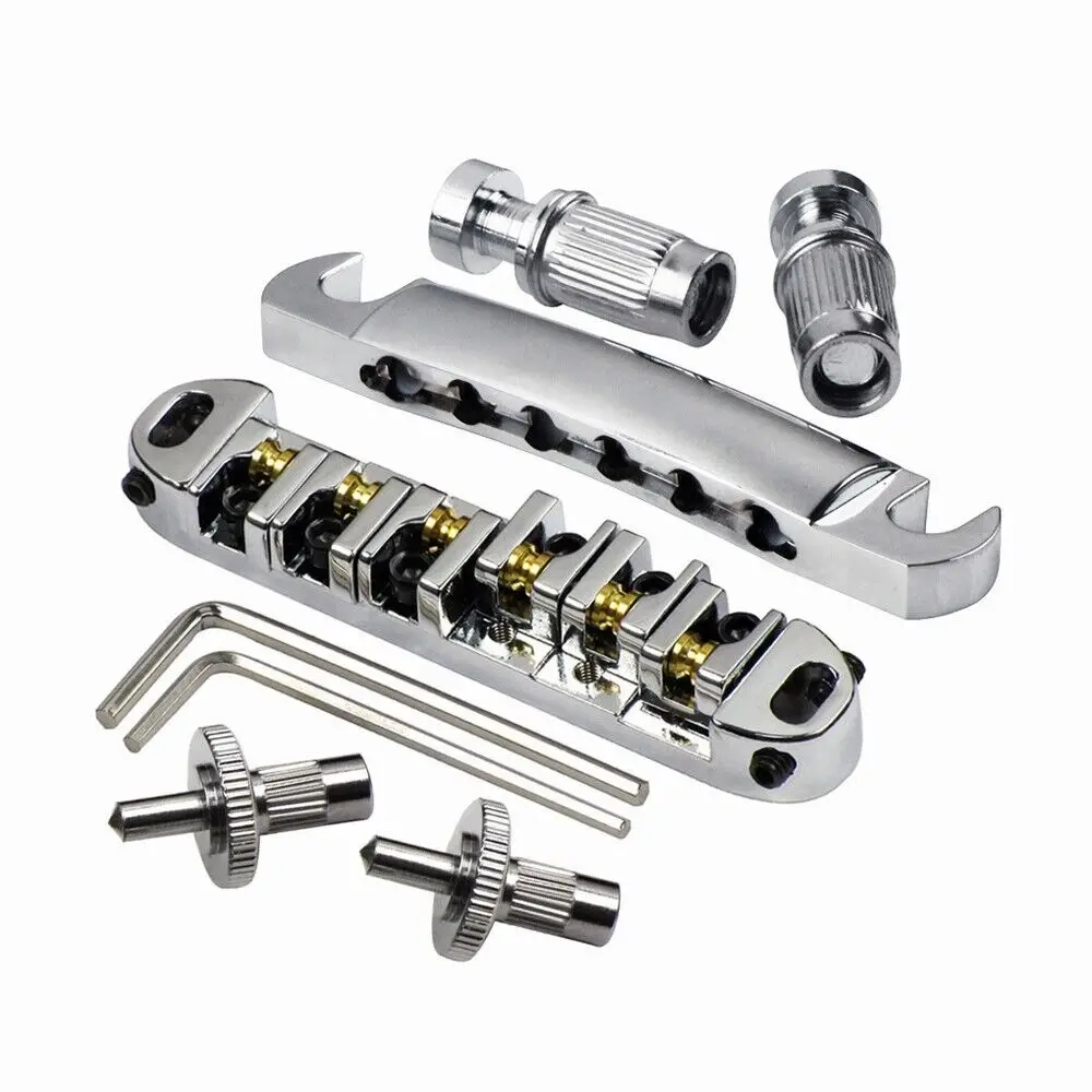 Les Paul Guitar Parts Tune-o-matic Guitar Bridge Roller Silver Saddle Bridge Tailpiece