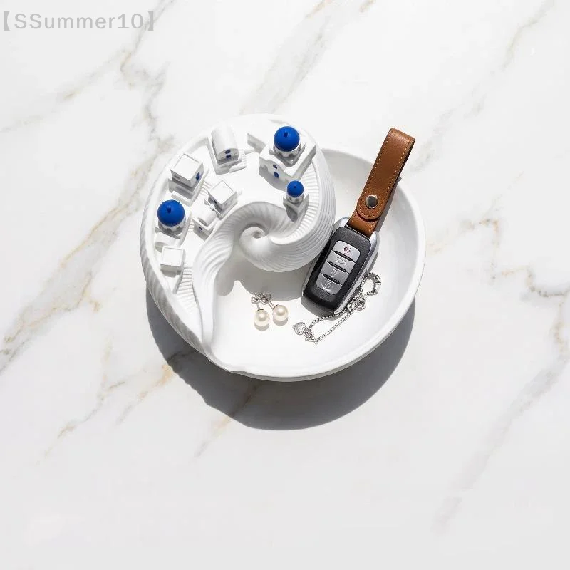 【SSummer10】【xxx】Santorini Coastal Style Conch Shell Storage Box Cute Key Jewelry Organizer Lovely Home Desktop Decor Ornament