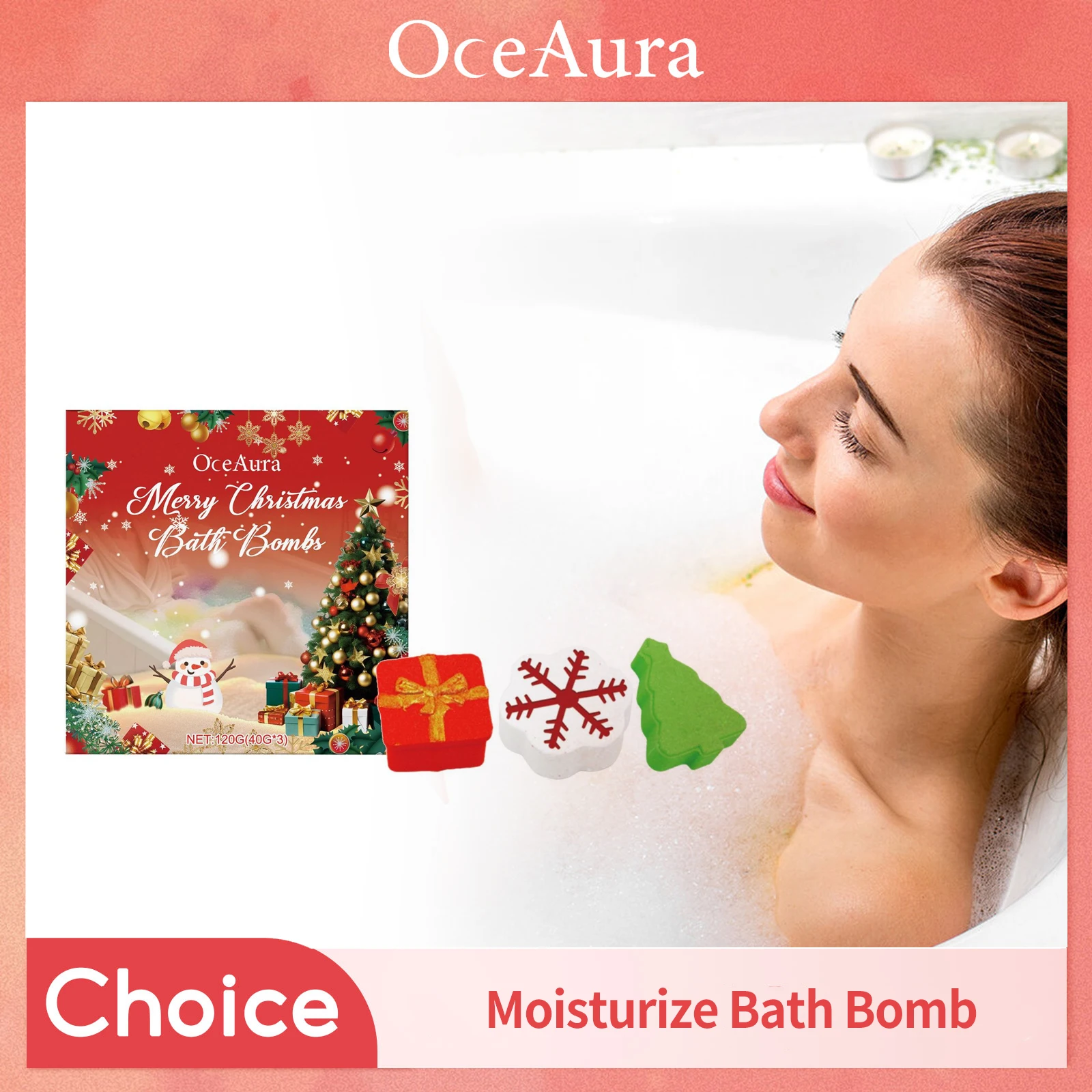 كرات الاستحمام هدية الكريسماس الاستحمام سبا زيت طبيعي غني تخفيف الجلد الجاف ترطيب الاسترخاء الروائح فقاعة حمام القنابل #1