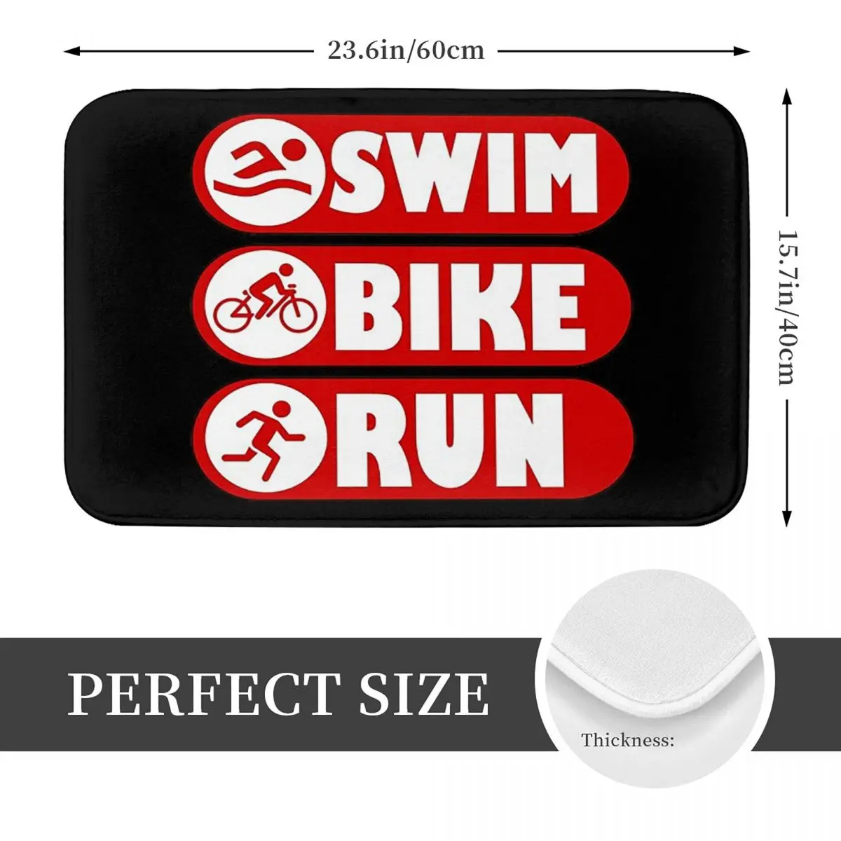 Triathlon Swimming Cycling Running Doormat Kitchen Entrance Home Floor Mat Anti-slip Carpet Rug for Bedroom Footpad Mats