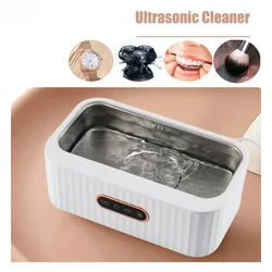 Ultrasonic Cleaner For Jewelry Dental Tooth Brace Glasses High Frequency Vibration Cleanser Mini Portable Washing Machine 400ML