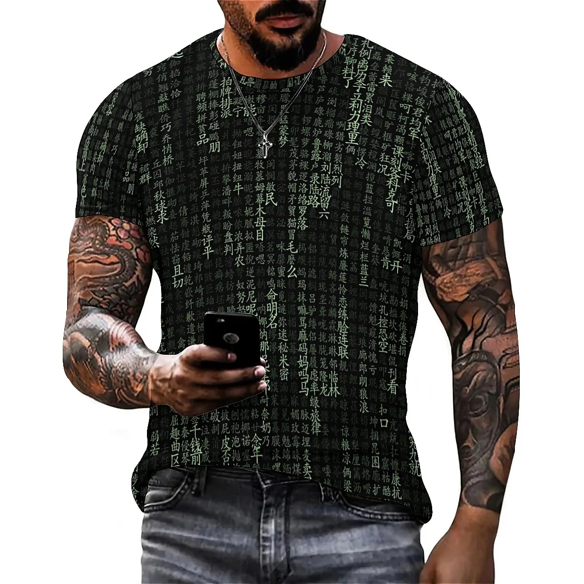

Hawaiian-Style Outdoor Pattern Men's 3D Printed Short-Sleeve T-Shirt - Crew Neck Men's Smooth Top