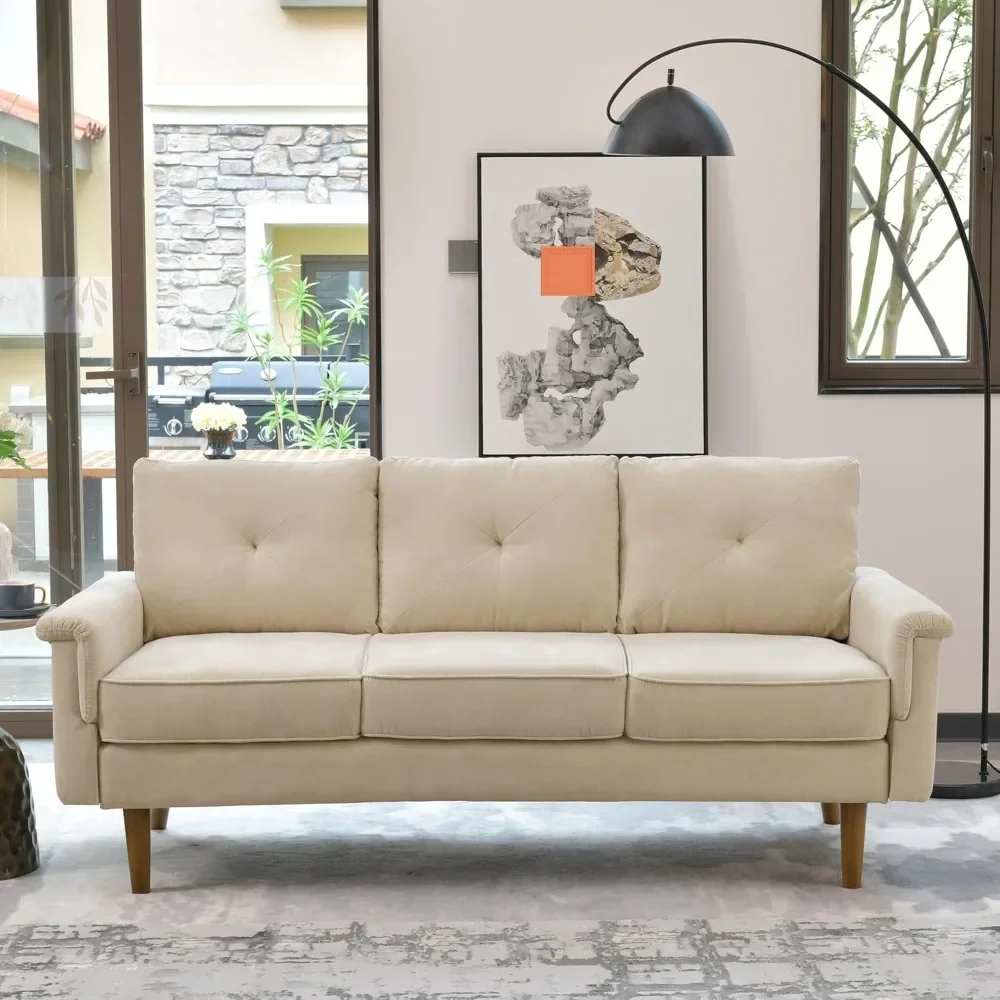 

Роскошный 3-местный диван из искусственной кожи, современный диван среднего века с удобным подлокотником, удобные кушетки С Глубоким Сиденьем, маленький