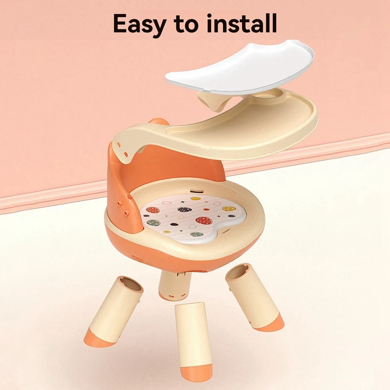TKOH-Baby-Esszimmerstuhl, Babystuhl-Rückenlehne, die auf einem kleinen Hocker sitzen lernen, abnehmbarer Kindertischsitz