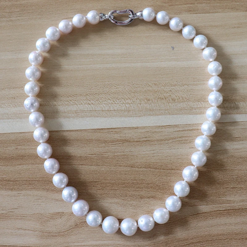 wholesale natural white good luster round edison pearl necklace