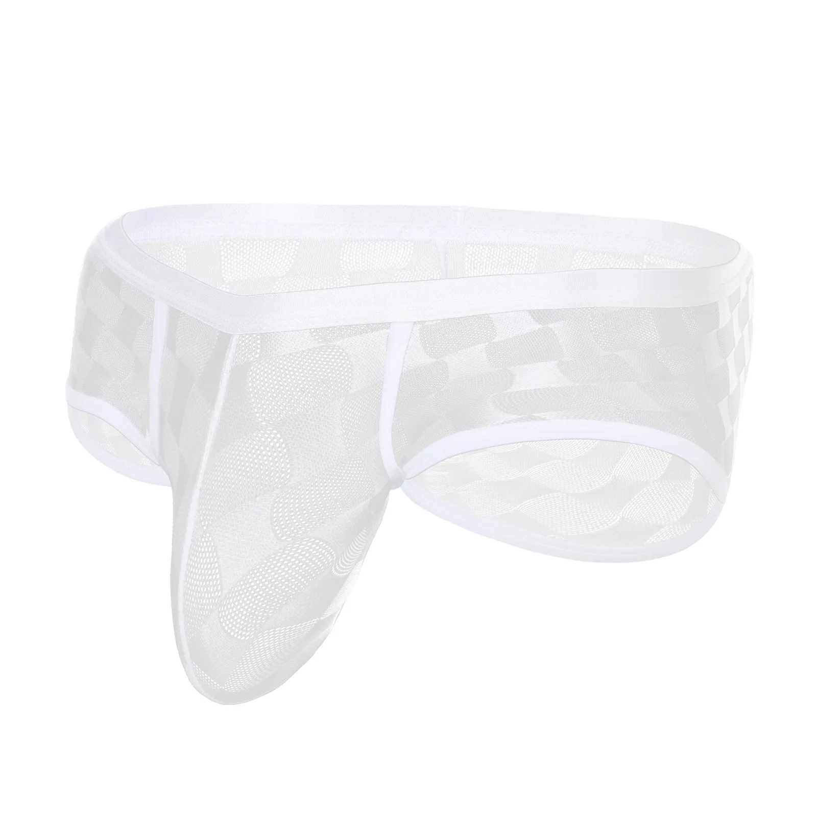 Мужское сексуальное сетчатое нижнее белье, ультратонкие полупрозрачные стринги с низкой талией, кружевные U-образные выпуклые карманы, маленькие эротические футболки с плоскими углами