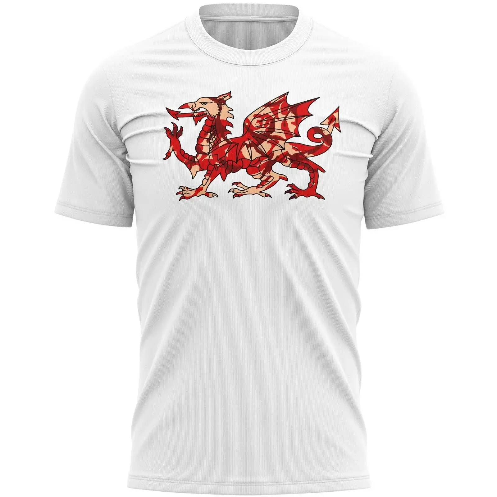 Camouflage Welsh Red Dragon Herren T ShirT Wales St Davids Day Him Damen vintage Washed designer clothes Breathable Casual Soft