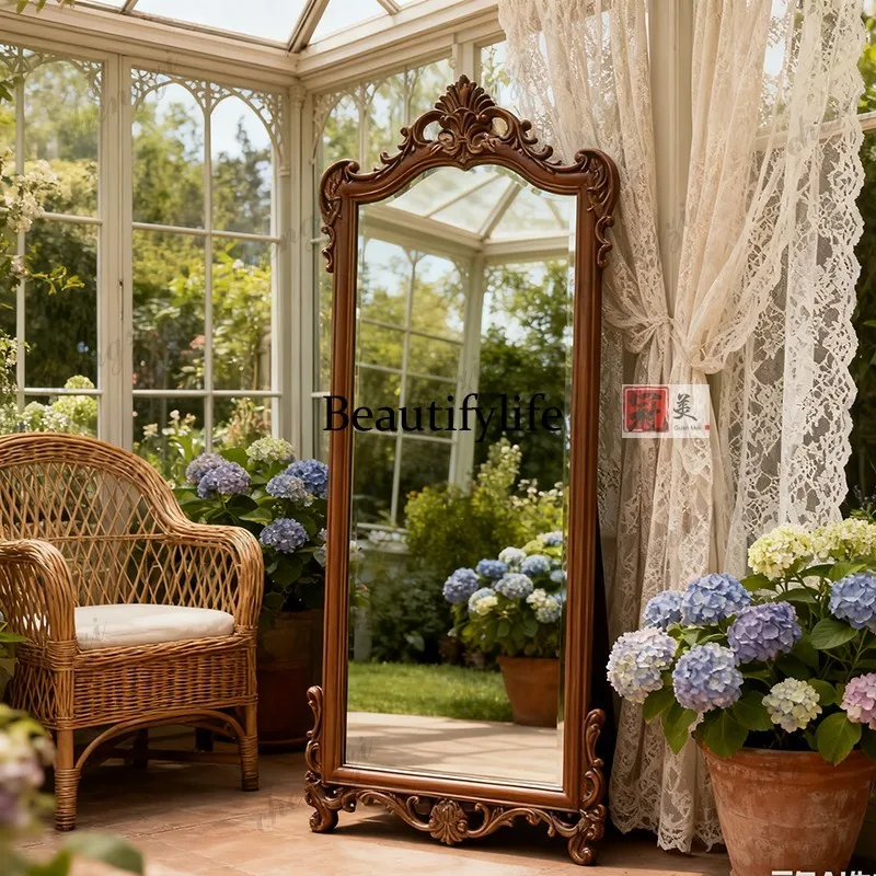 

Carved full-length mirror household floor-to-ceiling mirror bedroom dressing clothing store fitting mirror