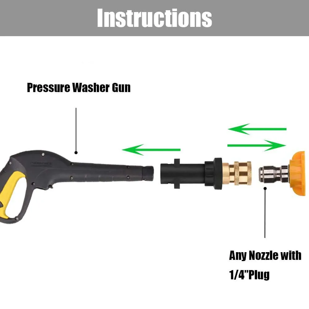 Pressure Washer Male Adapter G1/4" Quick Release Connector Nozzle for Karcher LAVOR Black Decker Bosch Parkside Cleaning Machine