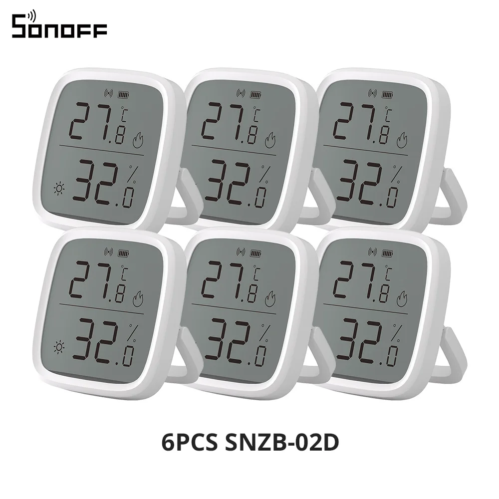 1-10PCS SONOFF SNZB-02D Zigbee LCD-scherm Slimme temperatuur-vochtigheidssensor APP Monitoring Werk met Alexa Google via ZBBridge-P