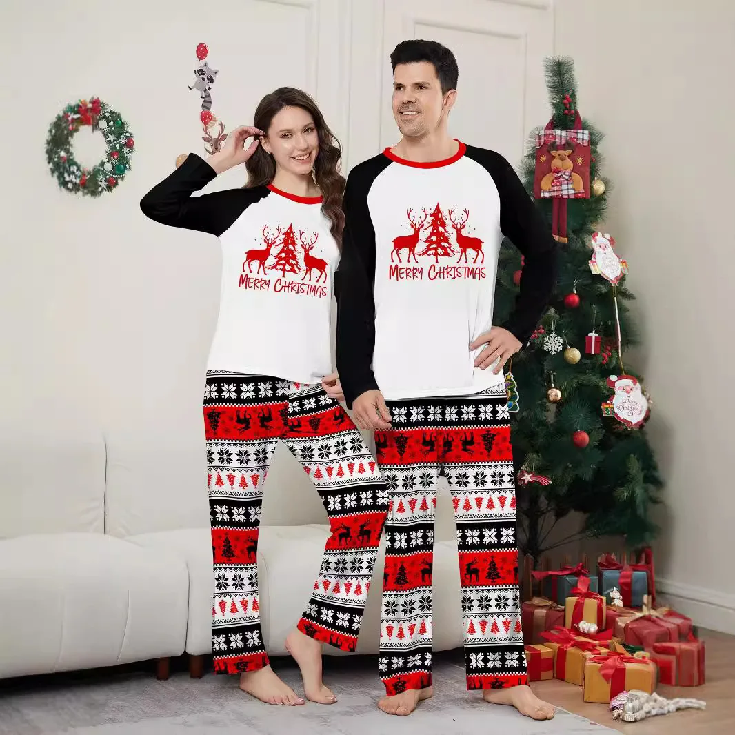 New Year's Clothes Mom Dad And Kids Matching Outfits Plaid Print Christmas Pajamas Set Warm Soft Homewear Family Look Pjs  123
