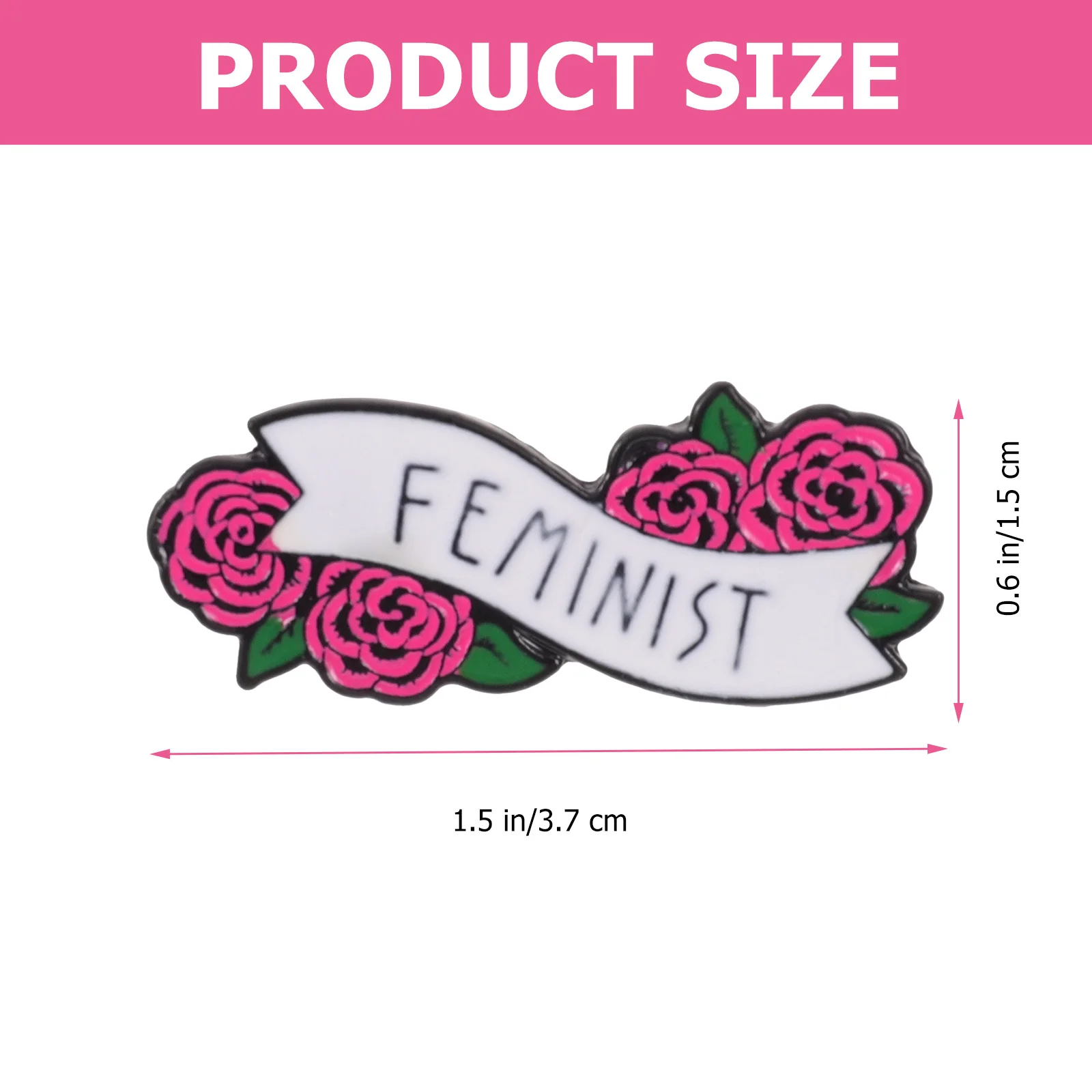 1Pcs Durable Rose Letters Brooch Fine Craft Details Attractive Breastpin Easy to Match Various Styles Suit Jeans Decor