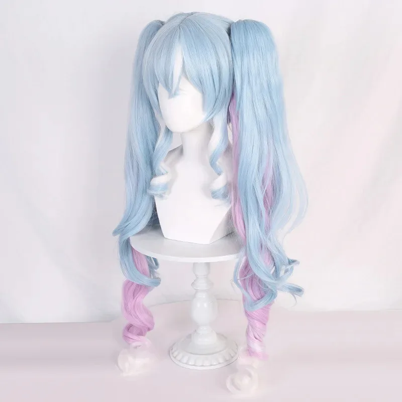 

zizi 2025 Snow Miku 90cm Long Anime Cosplay Wigs Fiber Heat Resistant Synthetic Hair