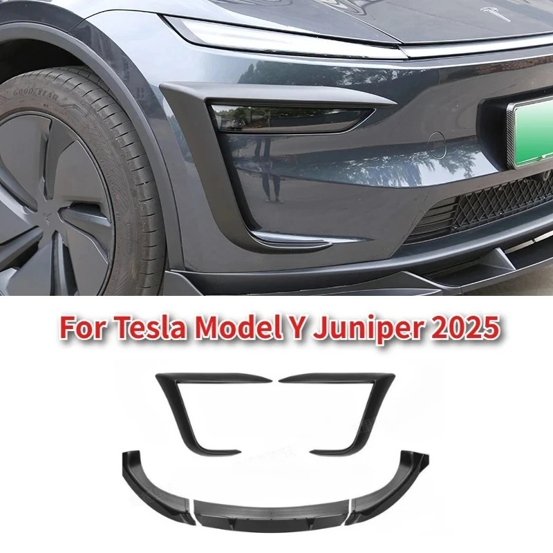 Front Fog Lamp Blade for Tesla Model Y/YL Juniper 2025 Front Bumper Cover Wind Knife ABS Fog Lamp Trim Car Decoration Accessory