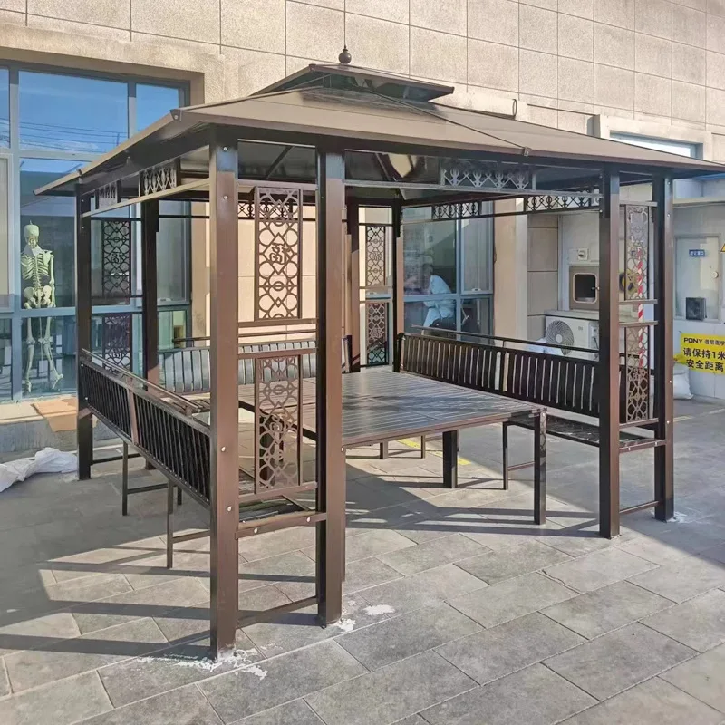 Factory Direct 2026 Outdoor Courtyard Pavilion Villa Garden Aluminum Alloy Grape Trellis Leisure Agritainment Roof Outdoor New C