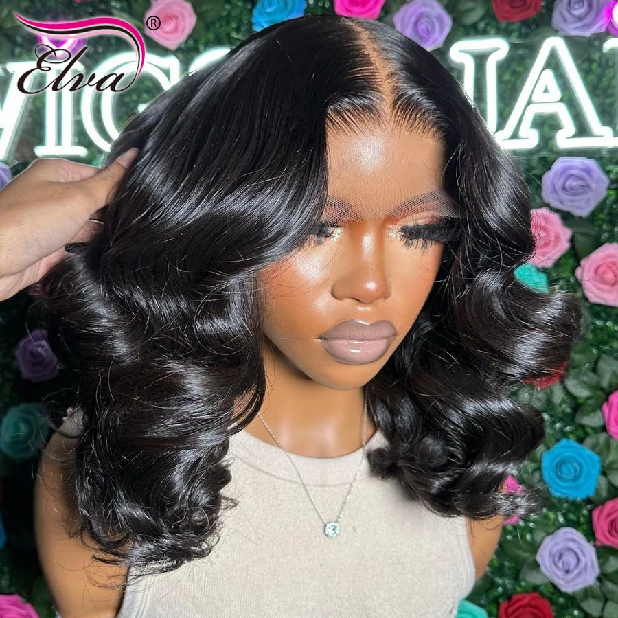 

Elva Hair Cheap Short Wigs Human Hair Body Wave Lace Frontal Wig Bob Wig 13x6 Glueless Hd Lace Wigs For Women 180% Remy Hair