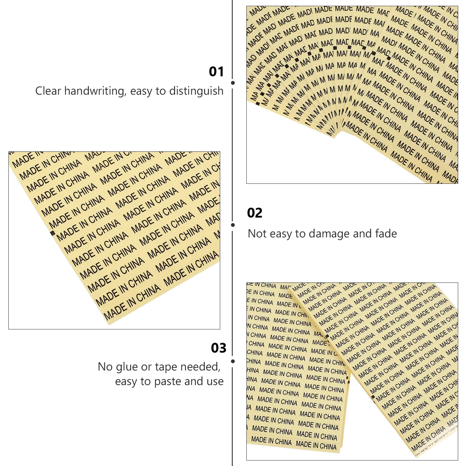 

4000 Pcs Transparent Labels Self Adhesive Waterproof Package China Stickers Retail Importers DIY Decorations Party