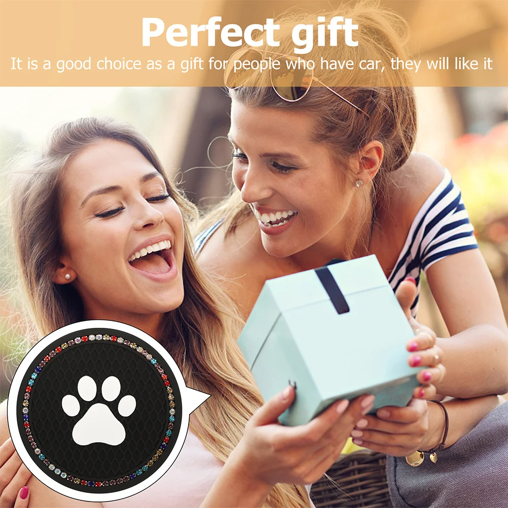 

Vaguelly Car Cup Holder Non Coffee Mug Rack Round PVC Auto Accessories White Water Cup Pad Vehicle Drink Holder