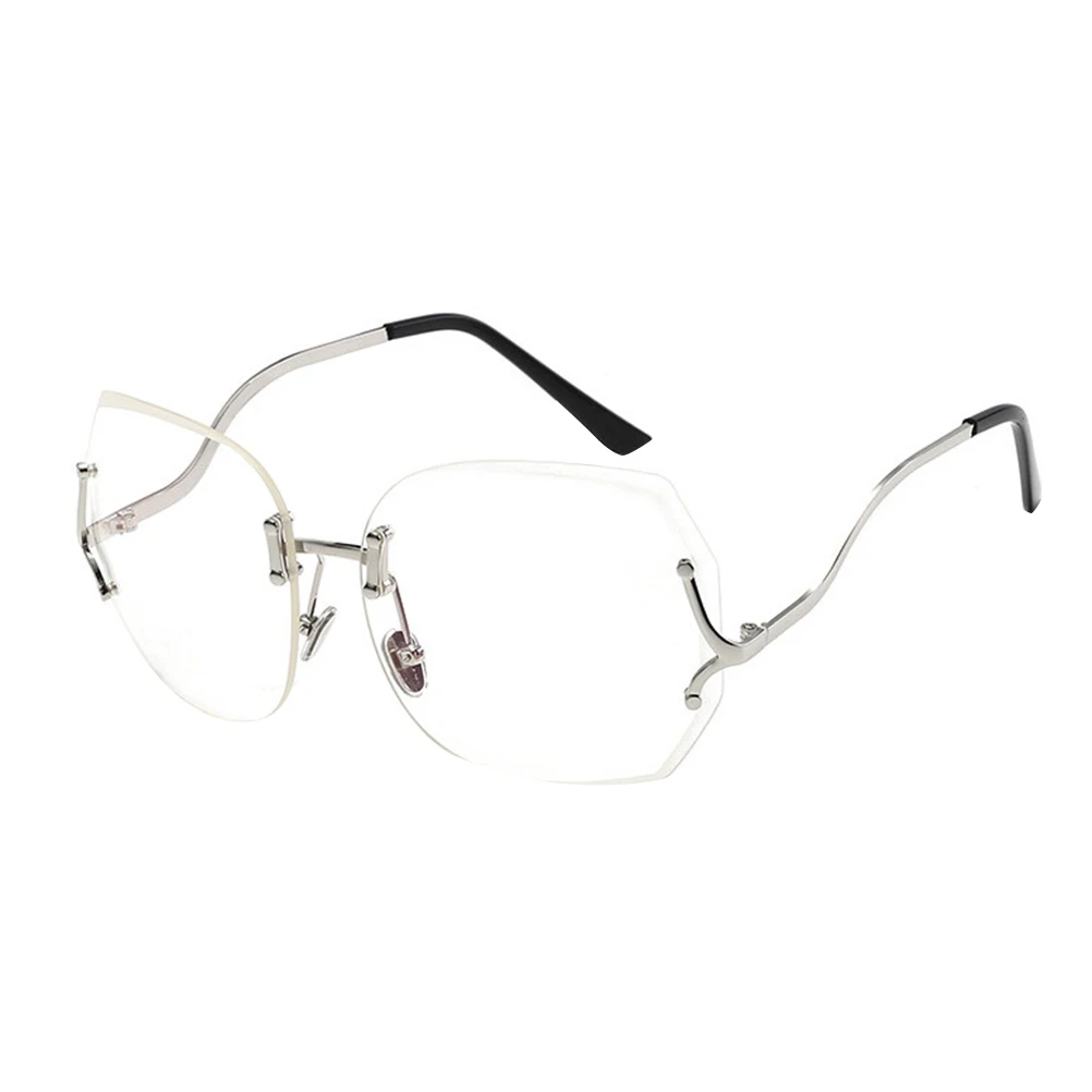 

Metal Frame Sunglasses UV400 Protection Lightweight Women Fashion Beach Outing Silver Color Sturdy Soft Nose Pads Long Lasting
