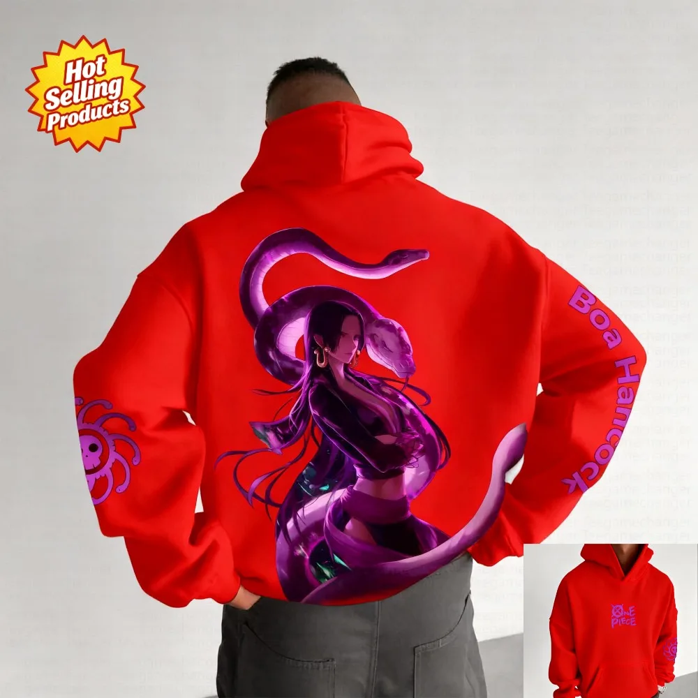 One Piece New Hoodie Boa Hancock Graphic Print Men Women Cotton Oversized Comfort Fit Sweatshirt Unisex Streetwear Autumn Winter