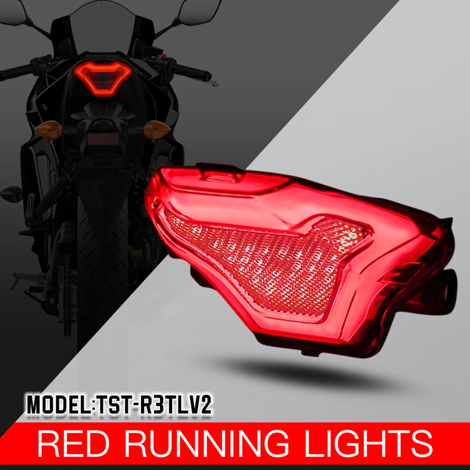 

Motorcycle LED Brake Light Moto Rear Brake Light Indicator Lamp LED Turn Signals for Yamaha YZF R3 R25 Y15ZR MT07 FZ07 LC150 Red