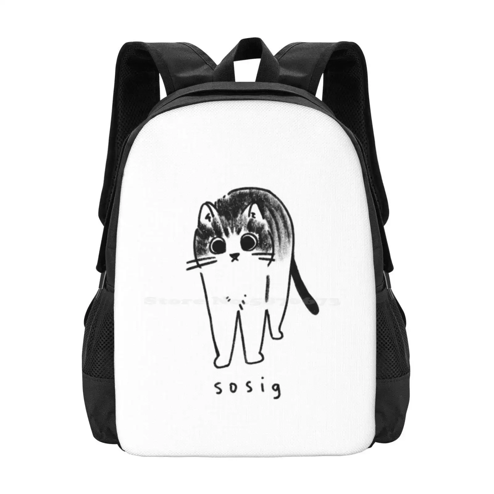 

Tensepuff узор дизайн ноутбук дорожные школьные сумки Sosig Scaredy Cat Tensepuff милые животные мультфильм