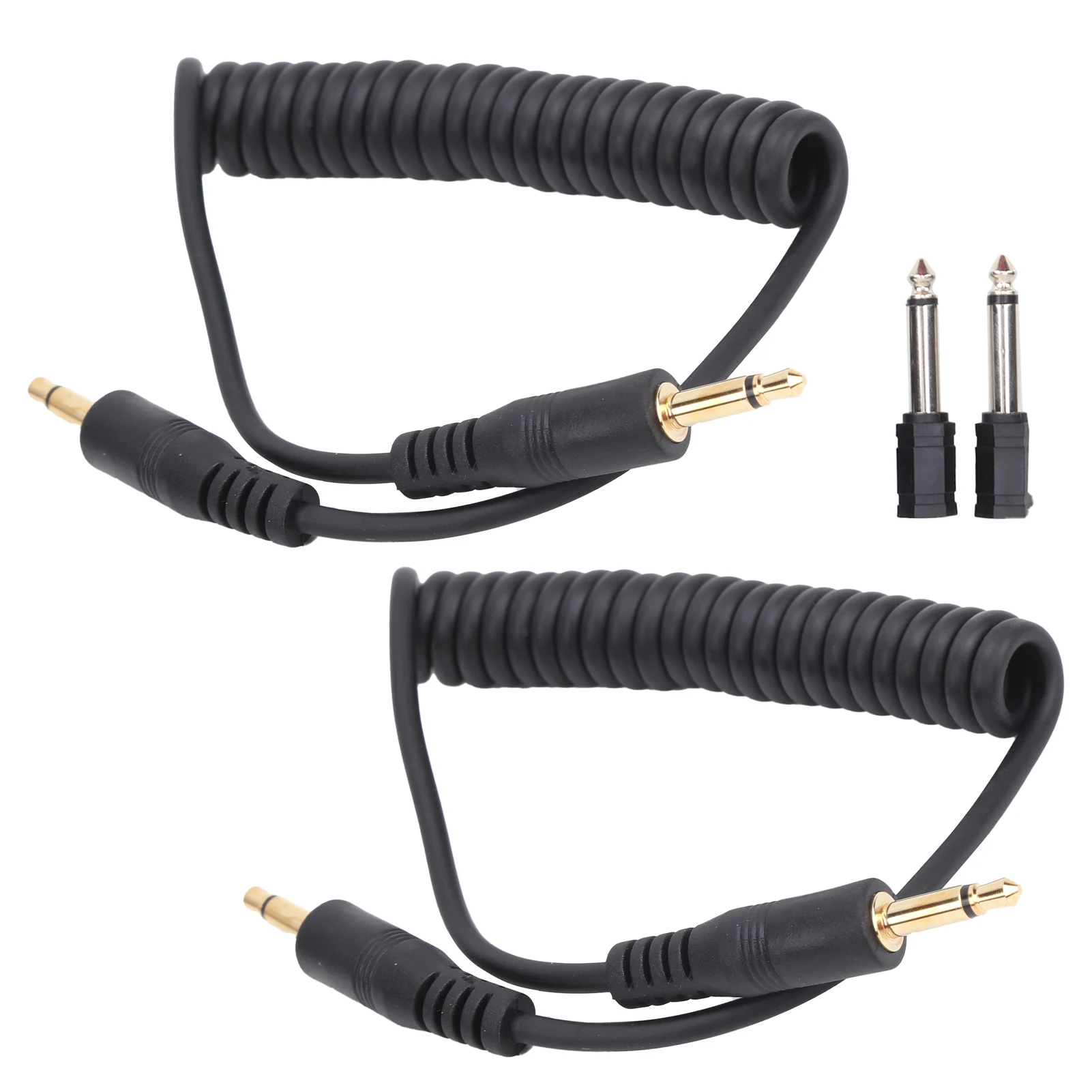 2Pcs Synchronization Connecting Cable Universal Type Digital Camera 3.5mm‑6.35mm Synchronization Connecting Line Cable Set