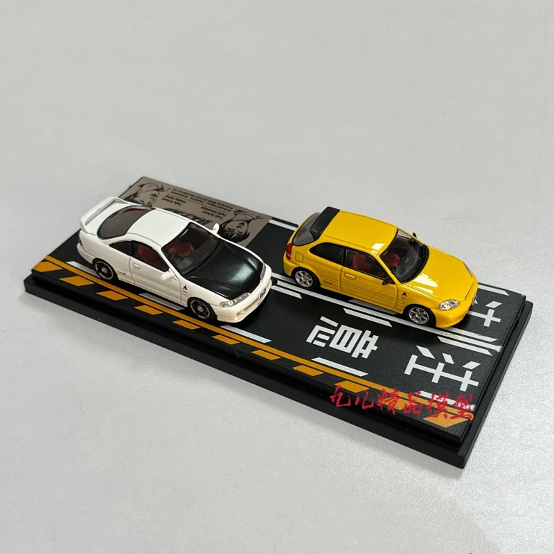 Animation Club 1:64 AE86 Fc+R32 350z+S15 DC2+EK9 Scene version set Model alloy die-cast miniature simulation car model, boy toy