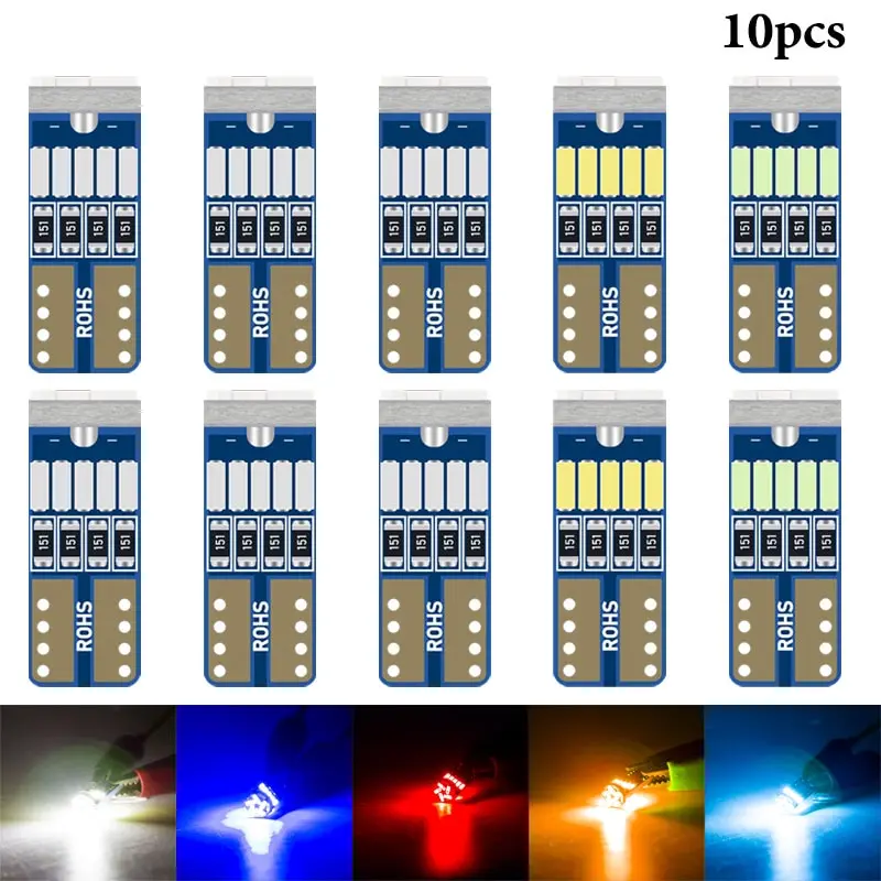 

10x T10 15led Led W5w CANbus T10 3014smd LED No Error 194 168 Interior Instrument Reading Light Bulb Plate Lamp