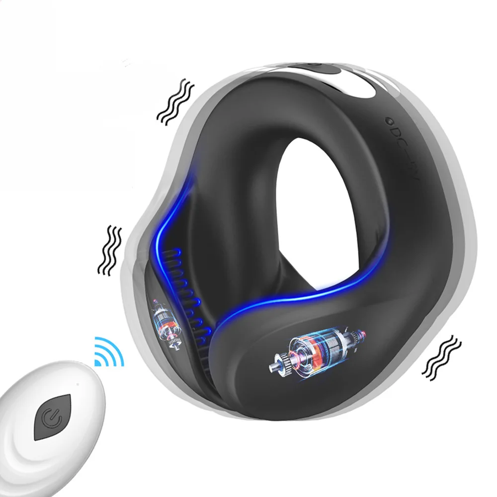 Vibrating Cock Ring Chastity Masturbator Delayed Ejaculation Cockring Erection Penis Ring Scrotum Stimulator Sex Toys for Men