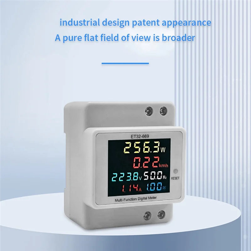 مقياس الكهرباء الذكي اليومي 220 فولت الجهد الحالي عامل تردد الطاقة متر السكك الحديدية نوع متر