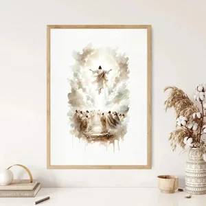 Jesus Sketch Lona Poster für Raum- und Schlafzimmerdekoration, Malerei Dekoration, christlicher biblischer Verse, Pastor -Glaube, Wandkunst 10 Hauptverkaufsaufkleber Jesus Branco - №2