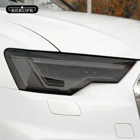 아우디 A6 C8 S6 2019 2020 자동차 전조등 보호 필름, 틴트 블랙, 미등 투명 TPU 스티커 액세서리