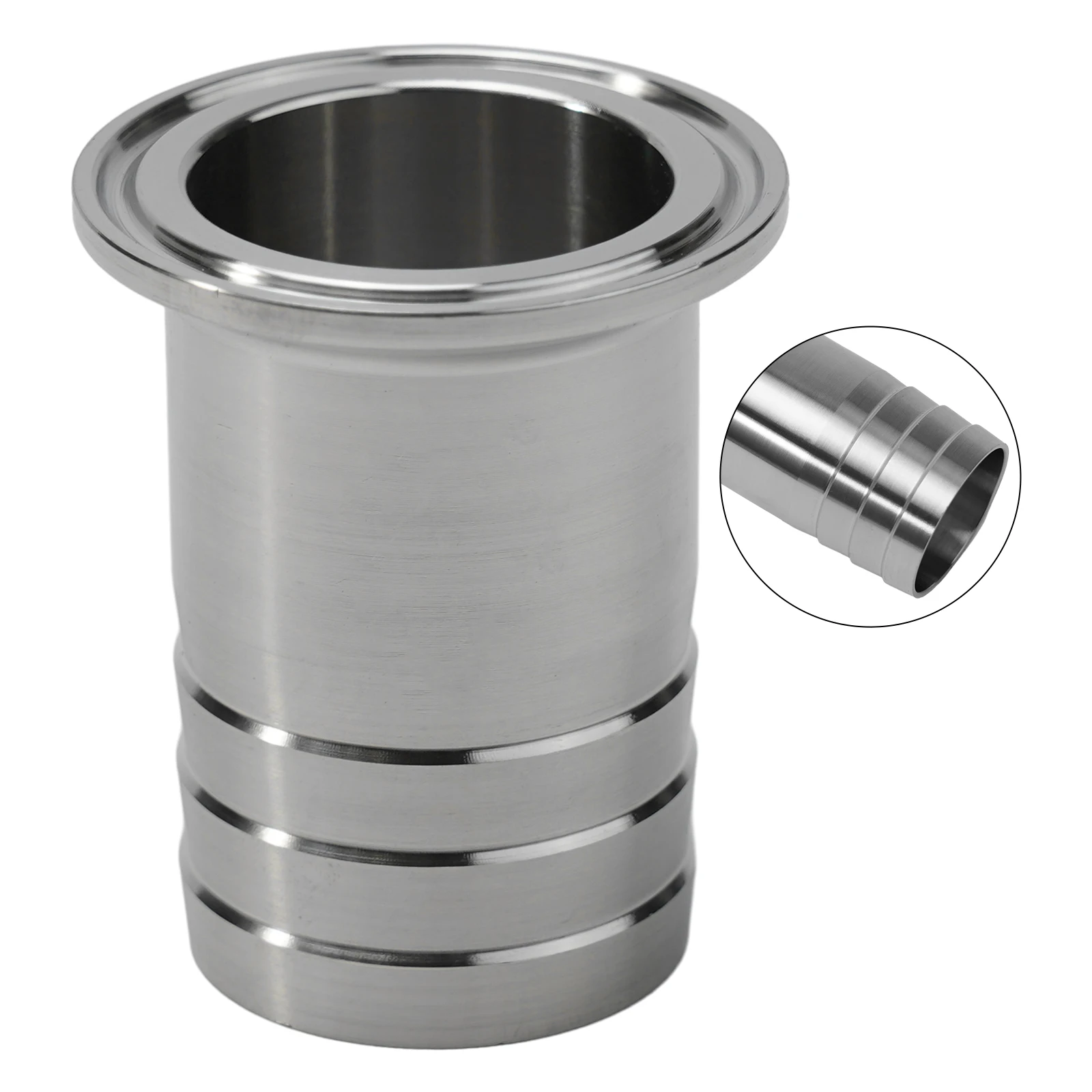 Sanitary Grade 1.5 inch Tri Clamp to 1.5 inch Barb Adapter SS304 for Connecting Hoses in Food Processing and Civil Pipeline Work