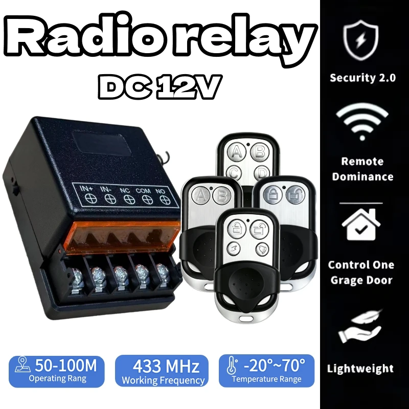 DC12V 433Mhz Remote Control Switch Hign Power On off Remote Control Transmitter for Water Pump Motor LED/Electric Appliance