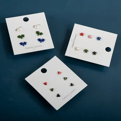 3pairs Jewery sets Fine Ceramic Stud Earrings Anti allergic Needle Plated Porcelain Wholesale Gift Accessories #XN571