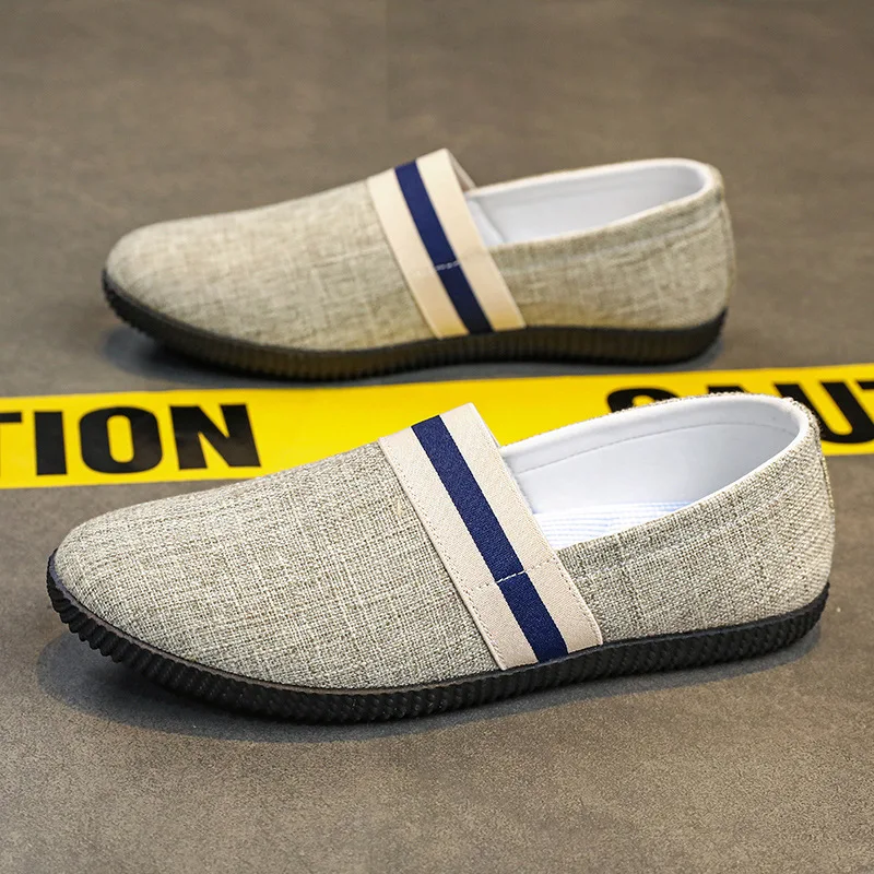 

Мужская обувь, Новинка лета 2023, мужская повседневная холщовая обувь на плоской подошве для вождения, кроссовки для мужчин, лоферы, хлопковая ткань, защита от запаха